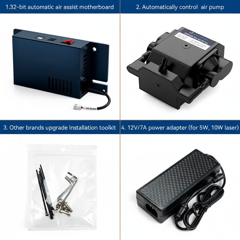 SCULPFUN Engraver Air Pump: 32-Bit Automatic Air Assist Motherboard, 12V/7A Power Adapter - Integrated 30L/Min Stable Air Pressure Air Pump for Laser Engraver Machines
："30min/min"，"30L/Min"（），"30-Mi - Image 3