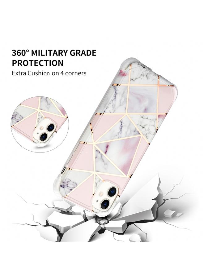 Zaboon Case For iPhone 13 Pro Electroplating Matching Marble IMD Four-Corner TPU Shockproof Case - Image 5