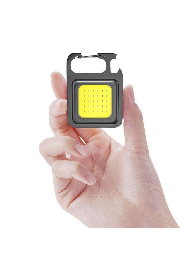 Generic - Multifunctional Portable Keychain Light Emergency Outdoor Camping Light USB Mini COB Work Light Flashlight Wholesale-Color:Multifunctional Keychain Lamp (plastic 200 MA) - Image 1