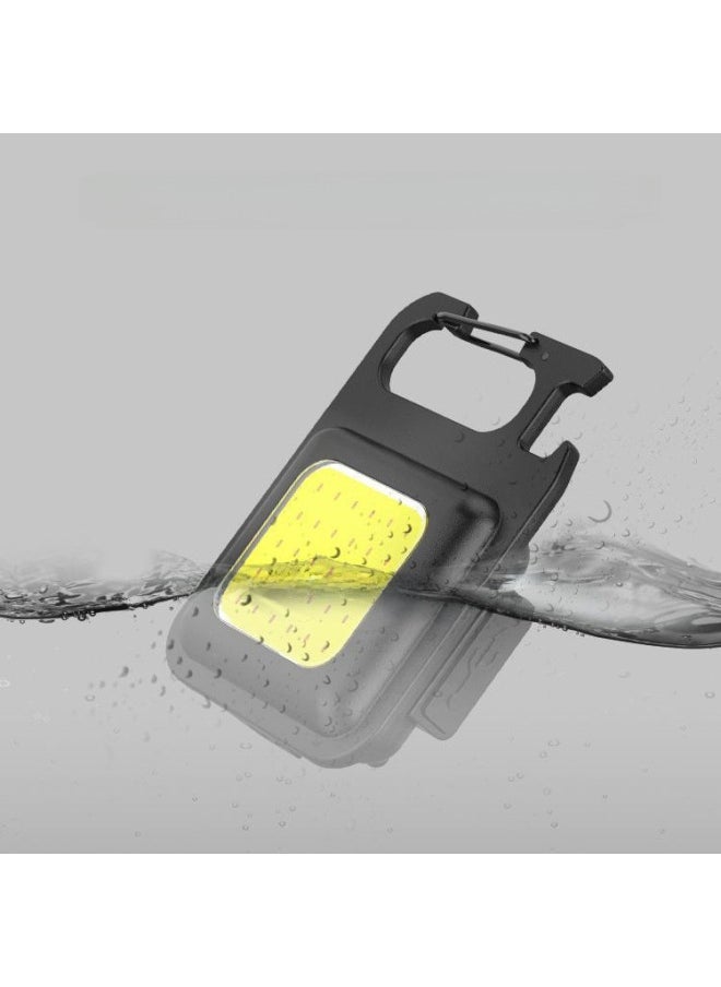 Generic - Multifunctional Portable Keychain Light Emergency Outdoor Camping Light USB Mini COB Work Light Flashlight Wholesale-Color:Multifunctional Keychain Lamp (plastic 200 MA) - Image 1