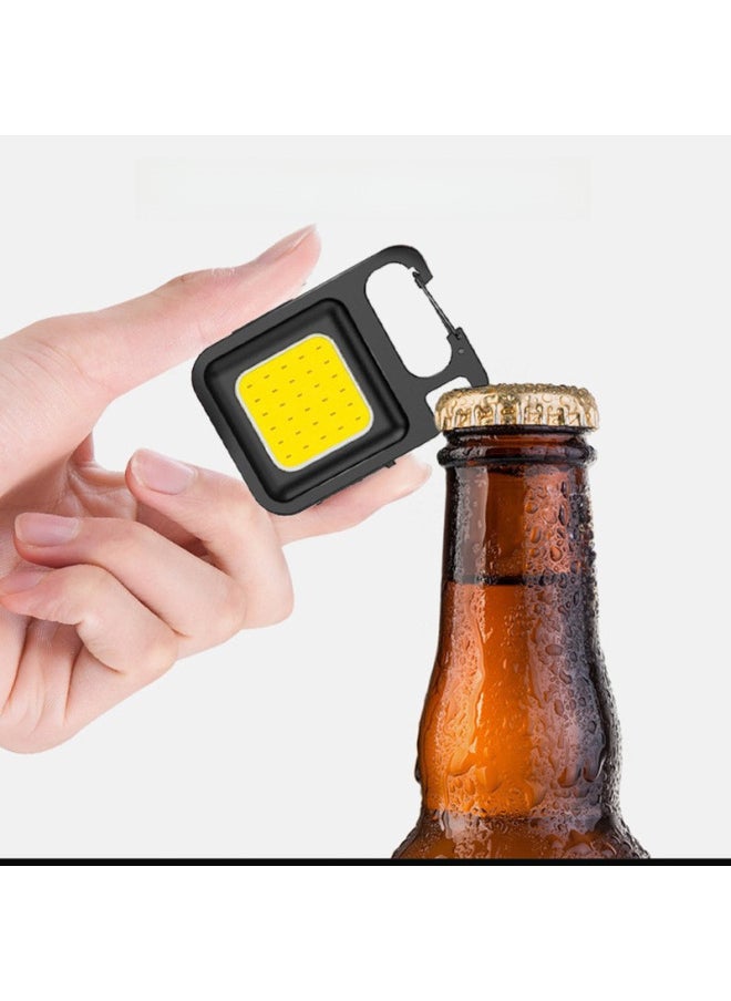Generic - Multifunctional Portable Keychain Light Emergency Outdoor Camping Light USB Mini COB Work Light Flashlight Wholesale-Color:Multifunctional Keychain Lamp (plastic 200 MA) - Image 1