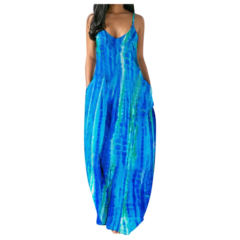 Women's Sleeveless Printed Maxi Dress Summer Casual Tank Dress - Image 3