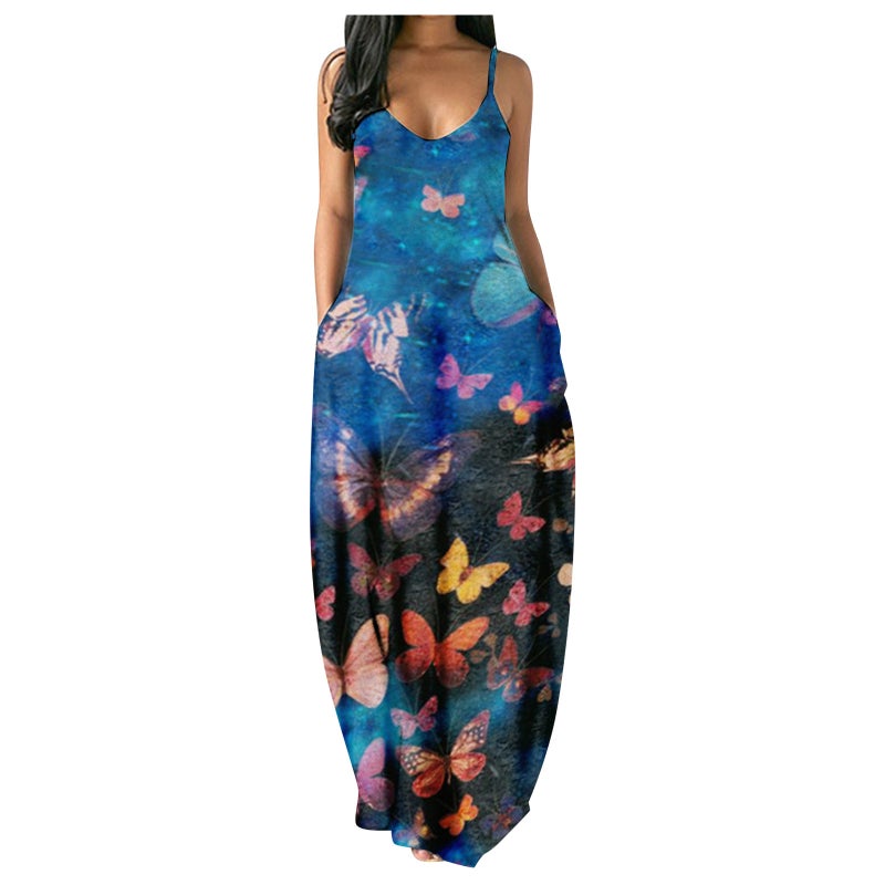 Women's Sleeveless Printed Maxi Dress Summer Casual Tank Dress - Image 2