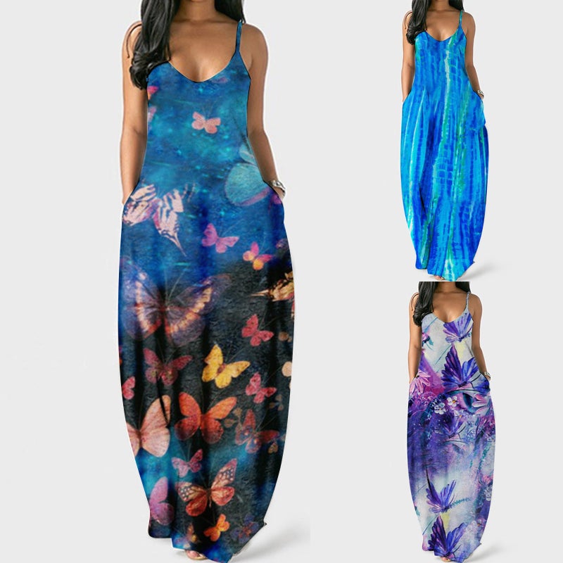 Women's Sleeveless Printed Maxi Dress Summer Casual Tank Dress - Image 1