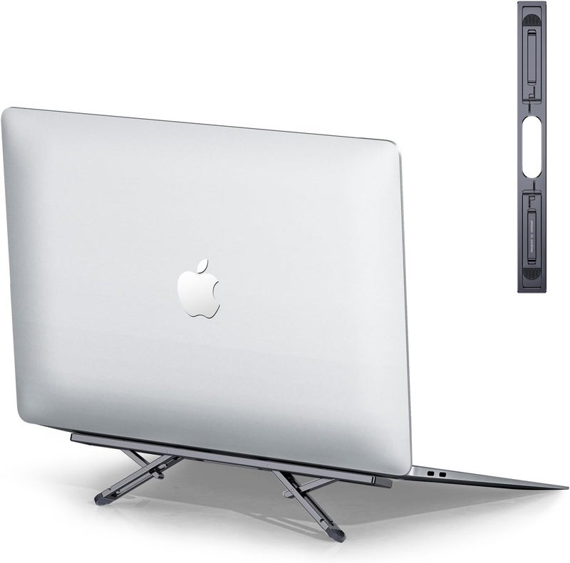 رافعات الكمبيوتر المحمول للمكتب، حامل كمبيوتر محمول بارتفاعات قابلة للتعديل (4 مستويات)، رافع لوحة المفاتيح، أقدام كمبيوتر محمول مريحة للمكتب، متوافق مع MacBook Air Pro، Dell، HP، والمزيد من أجهزة الكمبيوتر المحمولة مقاس 10-15.6 بوصة - Image 1