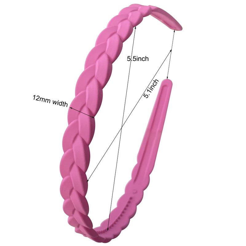 Springtime 12pcs Colorful Headbands for Girls Women Pigtail Hairbands With Teech Plastic Hard Hair Hoops - Image 3