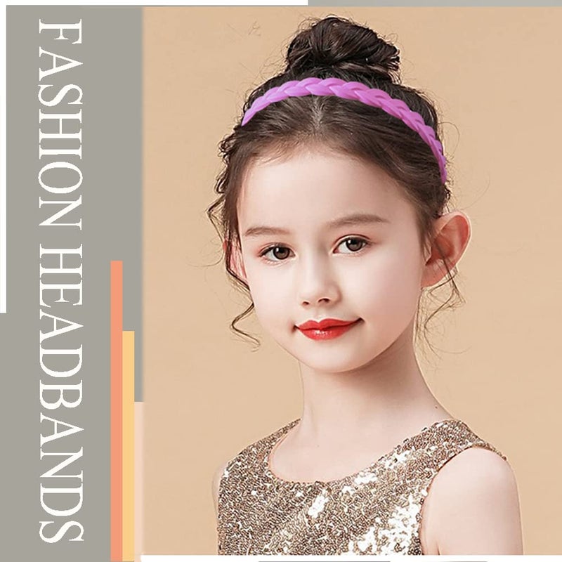 Springtime 12pcs Colorful Headbands for Girls Women Pigtail Hairbands With Teech Plastic Hard Hair Hoops - Image 4