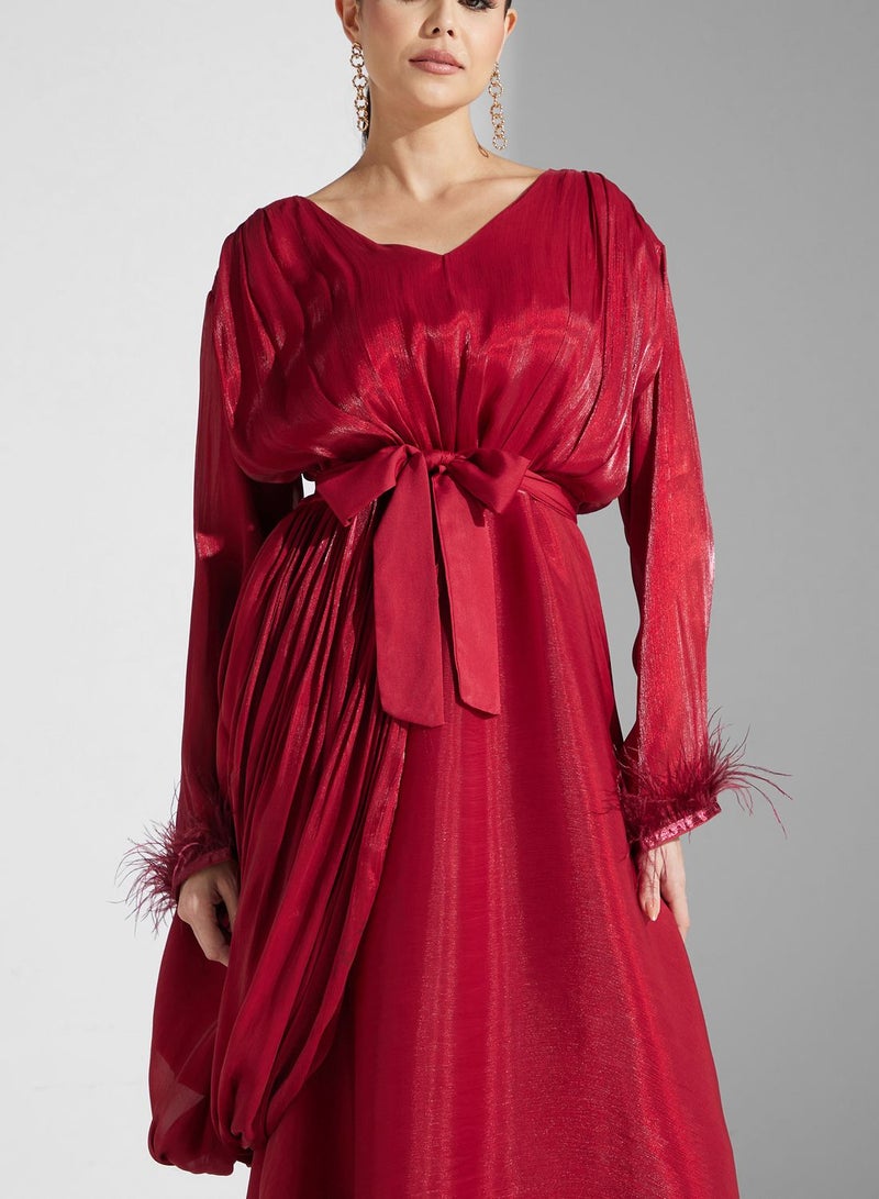 hayas closet Feather-Cuff Maxi Dress  - Image 3