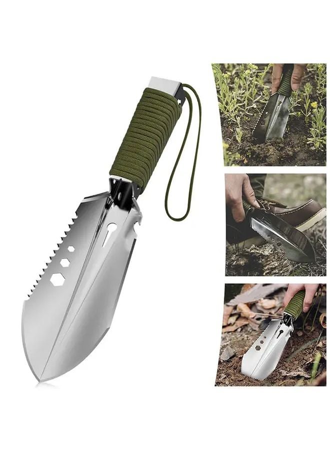 Green Multi Functional Garden Shovel Portable Heavy Duty Stainless Steel Trowel Transplanter - Image 2
