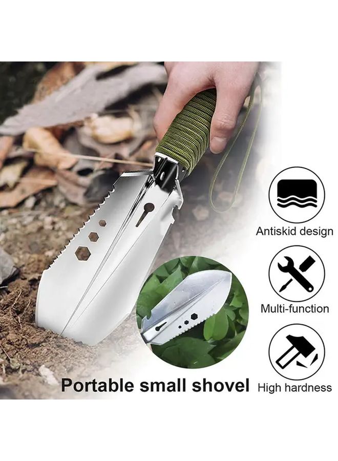 Green Multi Functional Garden Shovel Portable Heavy Duty Stainless Steel Trowel Transplanter - Image 4