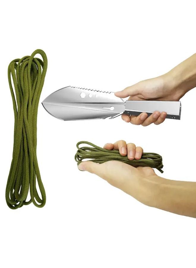 Green Multi Functional Garden Shovel Portable Heavy Duty Stainless Steel Trowel Transplanter - Image 3