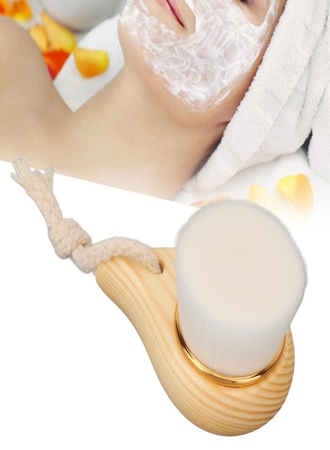 Agatige Wooden Facial Brush, Soft Fiber Bristles with Hang Ring Face Wash Cleanser Exfoliato Brush with a Hanging Ring for Daily Deep Pore Cleaning - Image 5