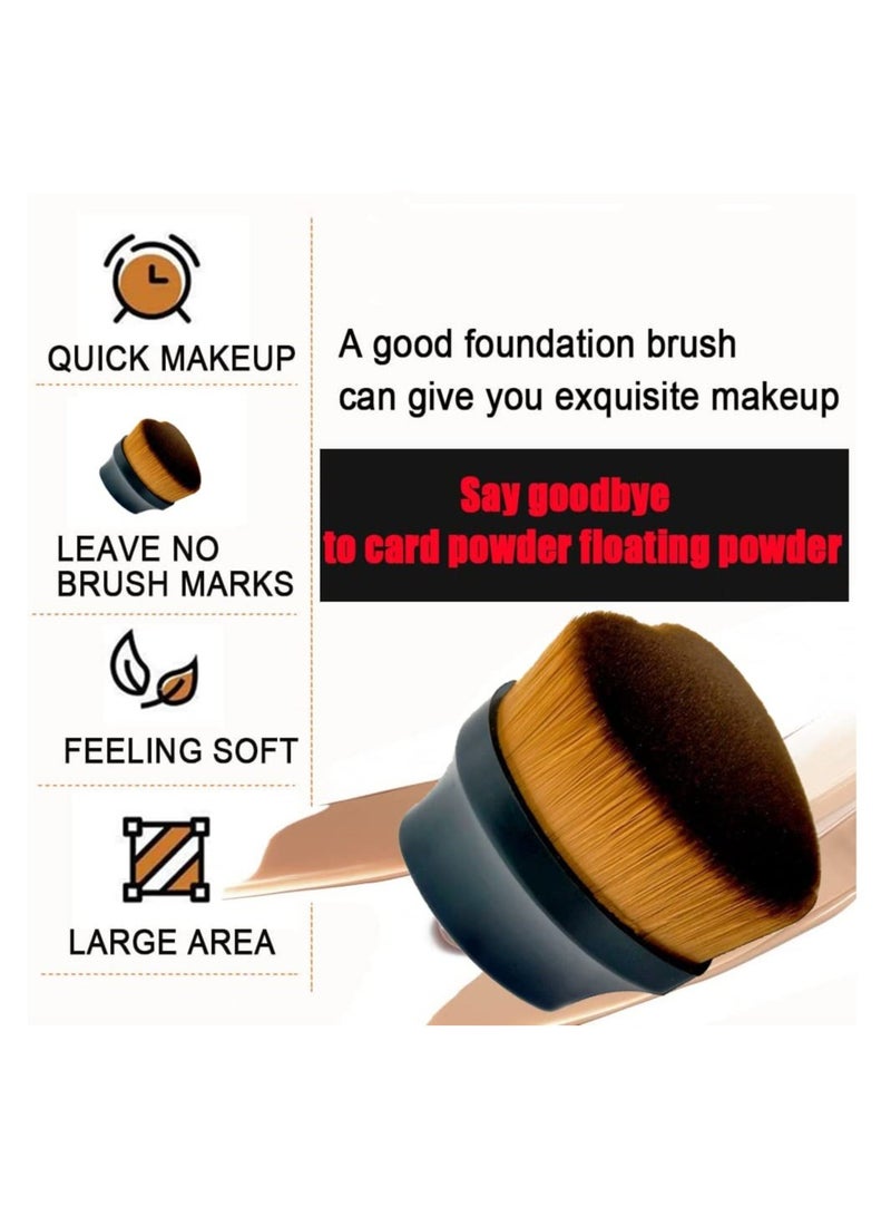 SYOSI 4 Pack Foundation Brush Set, Kabuki Makeup Brushes Heart-Shaped Cosmetic Brush Liquid Foundation Tools Flawless Powder Brushes with Protective Case for Mixed Liquid Cream(2pcs Black + 2pcs Pink) - Image 4