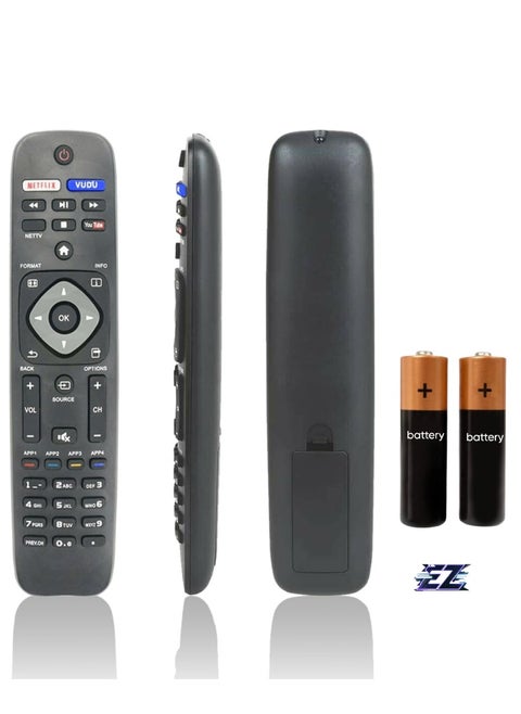 "Universal Replacement Remote Control for Philips Smart TV – Compatible with NH500UP, URMT41JHG006, URMT41JHG003, 58PFL4609/F7, 55PFL5601/F7, and More"