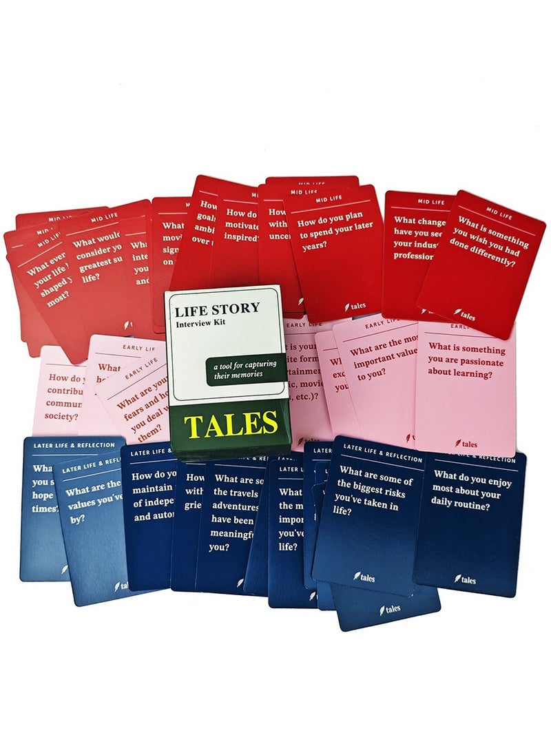 RedMapleTEK - 150 Life Story Interview Cards Kit, Life Story Interview Kit, Family Game Night Interview Cards, Learn More About Parents And Grandparents Stories, Party Essentials - Image 1