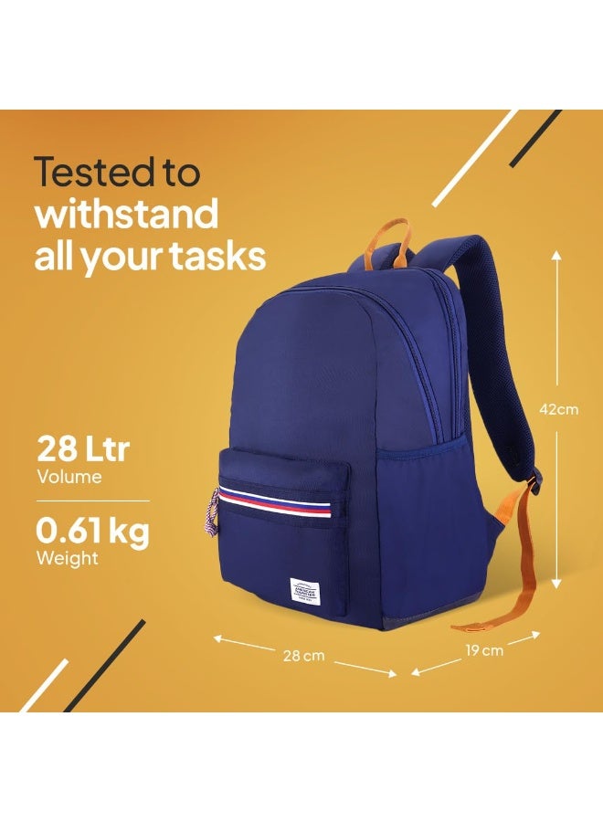 American Tourister 3 Compartments Carter,28L Volume College And Office 4 Compartment Laptop Backpack With Front Organizer And Spacious Interiors For Unisex - Naval,Navy - Image 4