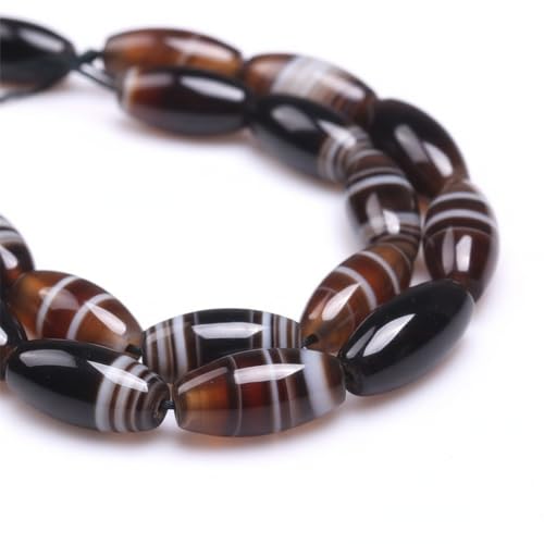 JOE FOREMAN Botswana Agate Beads for Jewelry Making Natural Gemstone Semi Precious 8x16mm Oval Rice 15" JOE FOREMAN - Image 4
