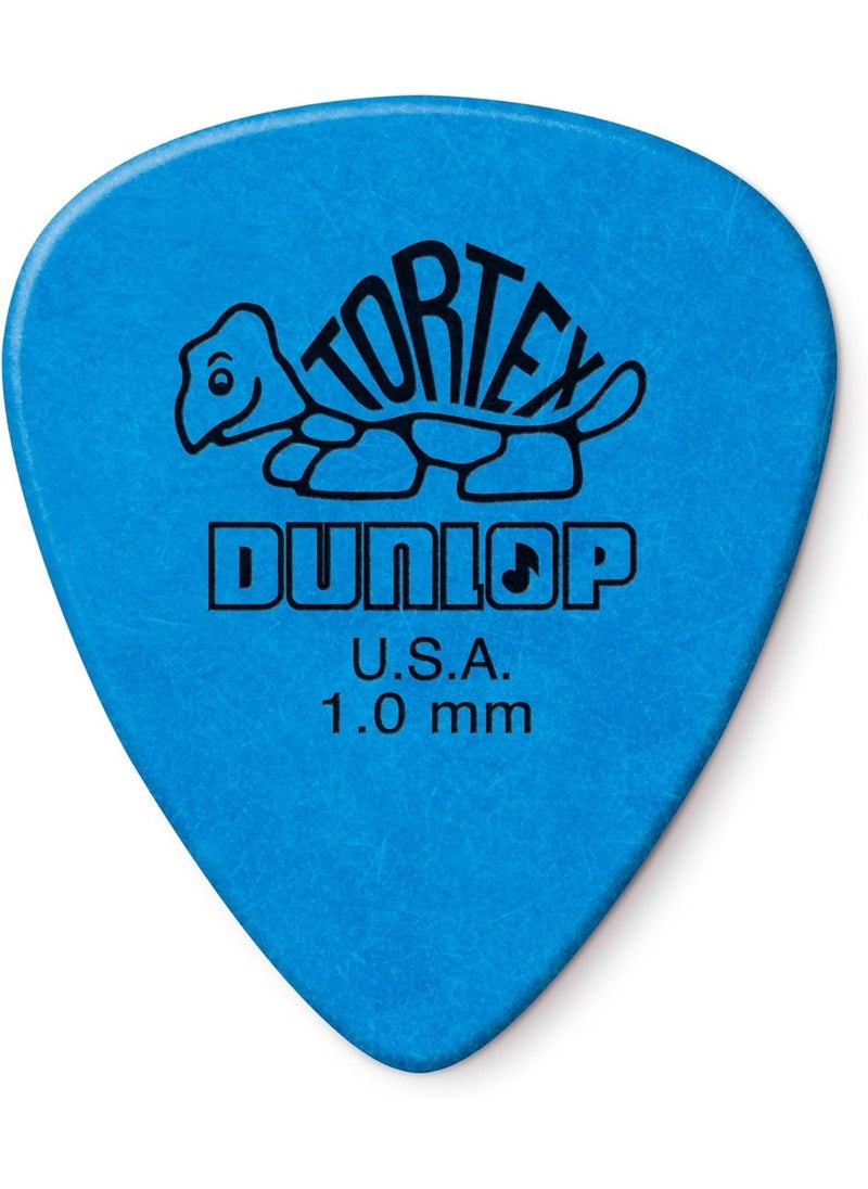 JIM DUNLOP JIM DUNLOP 1.0mm Blue Guitar Pick-12 Pack Tortex Standard (418P100)  - Image 1