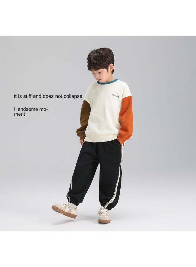 Zuoxi Boys' Pants Spring/autumn Sportswear Kids Casual Joggers With Drawstring Waist Mid-big Boys' Striped Sweatpants Children's Clothing - Image 5
