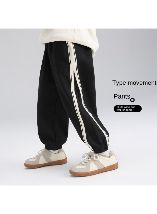 Zuoxi Boys' Pants Spring/autumn Sportswear Kids Casual Joggers With Drawstring Waist Mid-big Boys' Striped Sweatpants Children's Clothing - Image 3