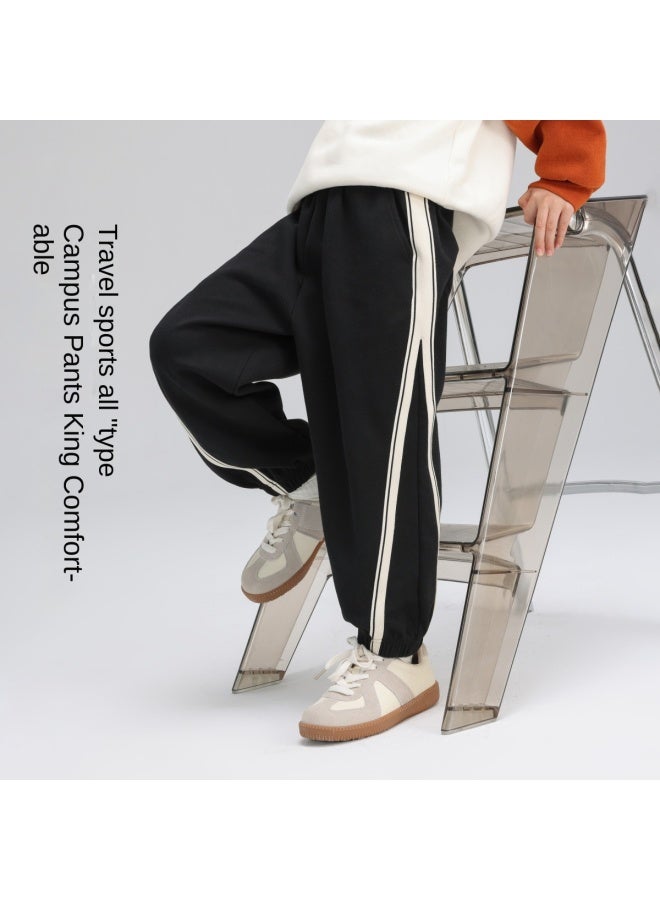 Zuoxi Boys' Pants Spring/autumn Sportswear Kids Casual Joggers With Drawstring Waist Mid-big Boys' Striped Sweatpants Children's Clothing - Image 4