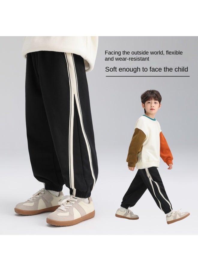 Zuoxi Boys' Pants Spring/autumn Sportswear Kids Casual Joggers With Drawstring Waist Mid-big Boys' Striped Sweatpants Children's Clothing - Image 2