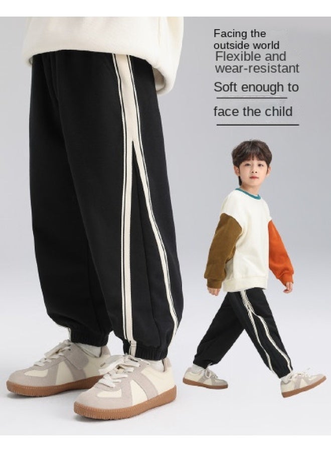Zuoxi Boys' Pants Spring/autumn Sportswear Kids Casual Joggers With Drawstring Waist Mid-big Boys' Striped Sweatpants Children's Clothing - Image 1
