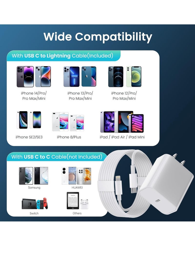 ELTRAZONE - USB C Charger iPhone Charger Fast Charging【MFi Certified】3Pack 20W Type C Wall Charger Block with 6FT Long USB C to Lightning Cable Compatible for iPhone 14Pro/13 Pro/12/12 Pro Max/11/XS Max/XS/XR/X/8 - Image 1