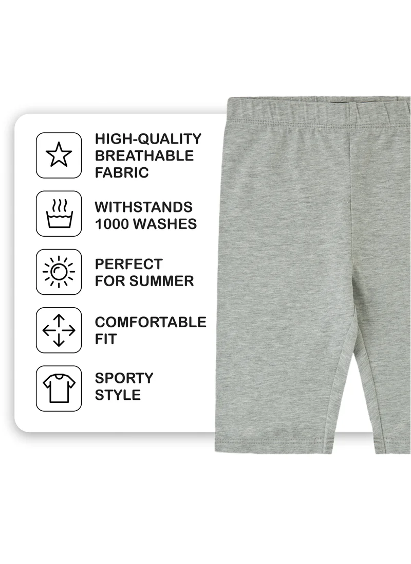 CANADA HOUSE Soft and Comfortable Light Grey Cotton Cycling Shorts for Girls