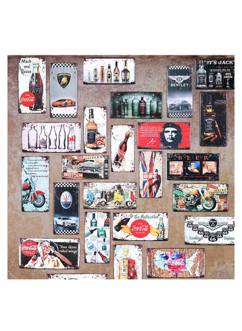 LINGWEI LINGWEI Decorative Metal Tin Sign Wall Poster Plaques Iron Plate Decoration Art Plaque Wall Art Vintage Metal Tin Signs Retro Vintage Metal Tin Signs Tin Metal Sign Wall Art for Shop Home Style-16  - Image 4