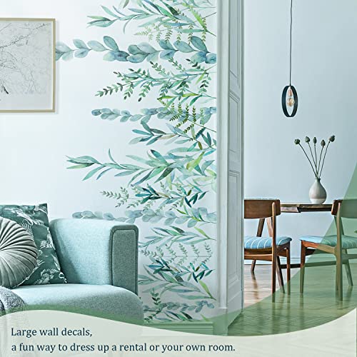 VePret Green Hanging String of Willow Wall Decals Peel and Stick, Large Plants Vinyl Wall Stickers, Removable Vine Home Decor Art for Bedroom Living Room Classroom Office - Image 5