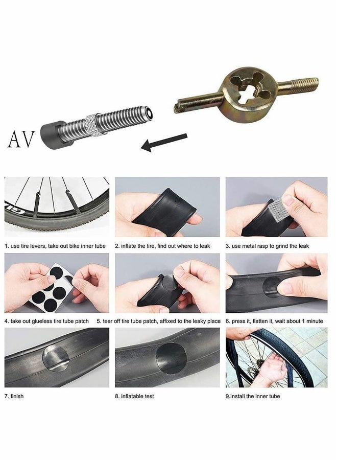 Generic Bike Tool Kit Bike Puncture Repair Kit, 16 in 1 Bike Multifunction Tool Mountain Bike Accessories with Patch Kit and Tire Levers for Mountain Bike and Road Bike 