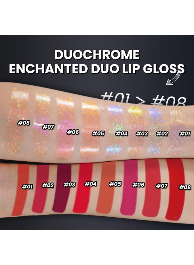 CHARMACY Multichrome Double Head Non-Stick Lip Gloss, Metallic Colourful Lip Glaze, Anti-transfer, Long Lasting Waterproof Liquid Lipstick Makeup (#02) - Image 5