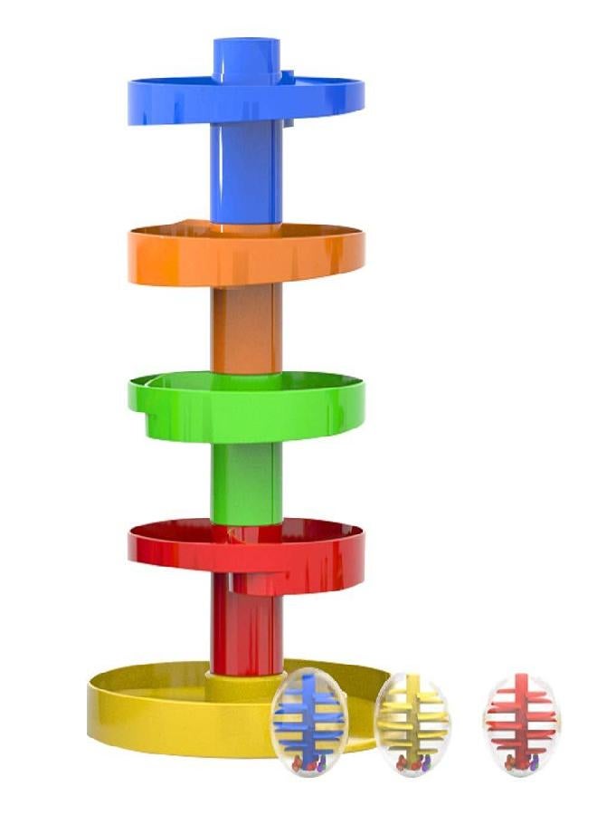 WEofferwhatYOUwant Ball Drop Toy â€“ Montessori STEM Tower for Toddlers 9M+ | 8-Piece Set with Stackable Ramps & 1.8" Rattle Balls | Sensory Coordination Toy | Safe, Expandable, Easy Storage - Image 4