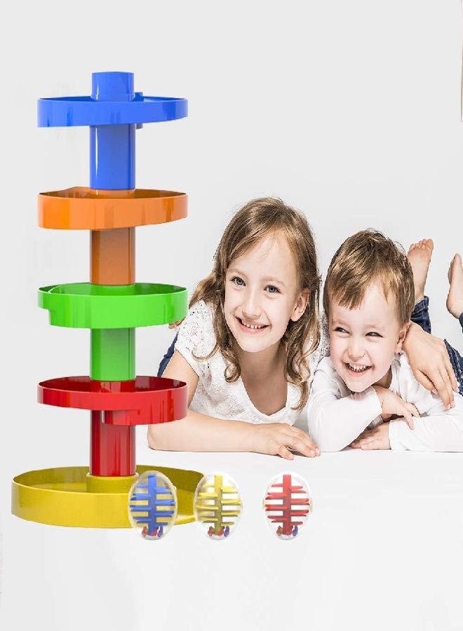 WEofferwhatYOUwant Ball Drop Toy â€“ Montessori STEM Tower for Toddlers 9M+ | 8-Piece Set with Stackable Ramps & 1.8" Rattle Balls | Sensory Coordination Toy | Safe, Expandable, Easy Storage - Image 3