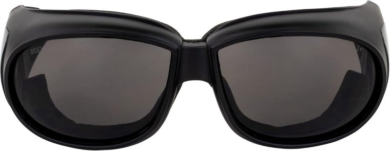 Birdz نظارات ركوب الدراجات النارية Birdz Swallow مع وسادة فوم - إطار أسود مع عدسات شفافة ومدخنة - Image 5