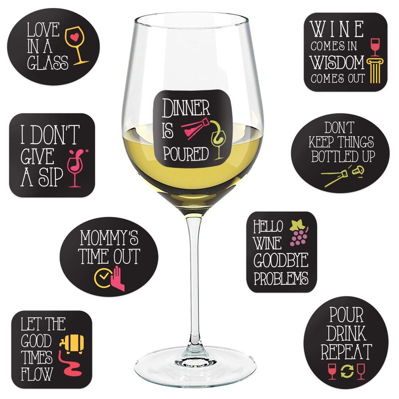Lulu & You Wine Party Decorations  18 Static Clings Reusable Stickers  For Tasting Parties Gifts  Favors 
