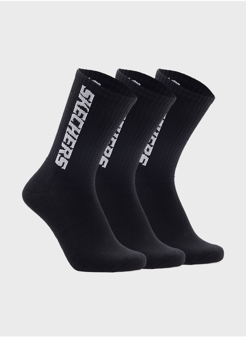 SKECHERS - 3 Pack Terry Crew Socks - Image 1