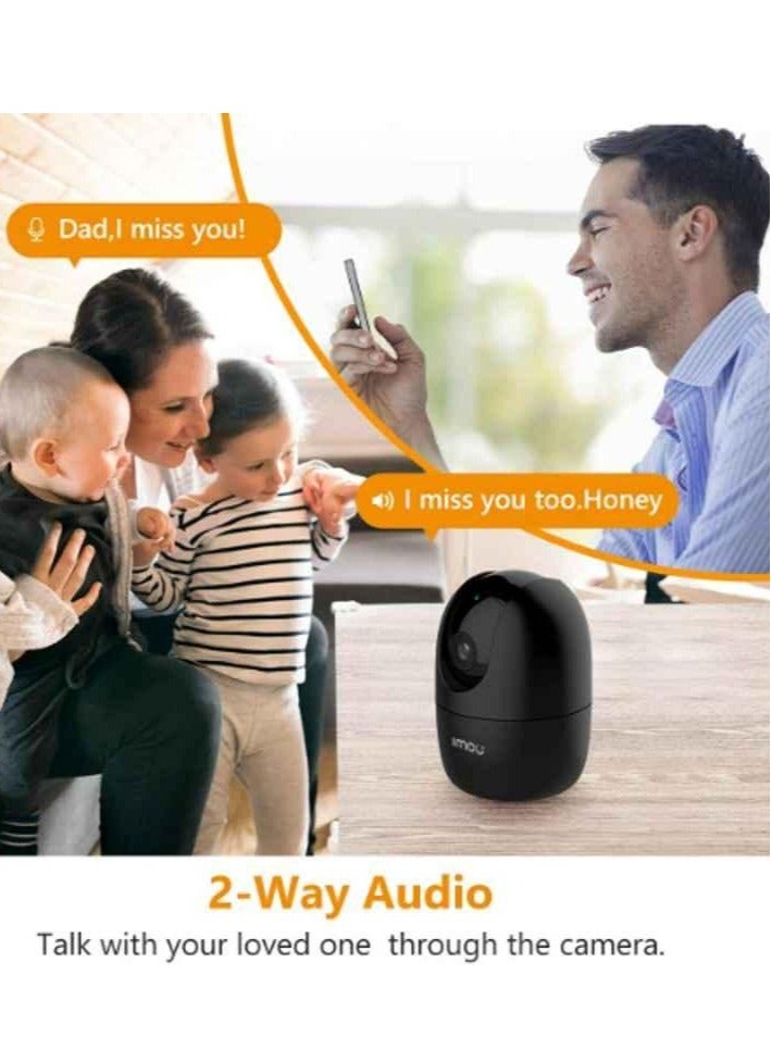 IMOU Imou FHD 360 Degree Security Camera (Black), Supports Up to 256GB SD Card, WiFi and Ethernet Connection, Alexa Google Assistant, Human Detection, Night Vision Ranger2 (2 Pieces) 2MP  - Image 2