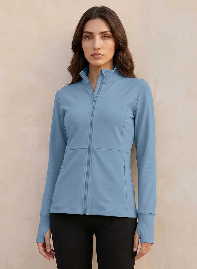 Splash Active Thumbhole Sleeves Zip Through Jacket