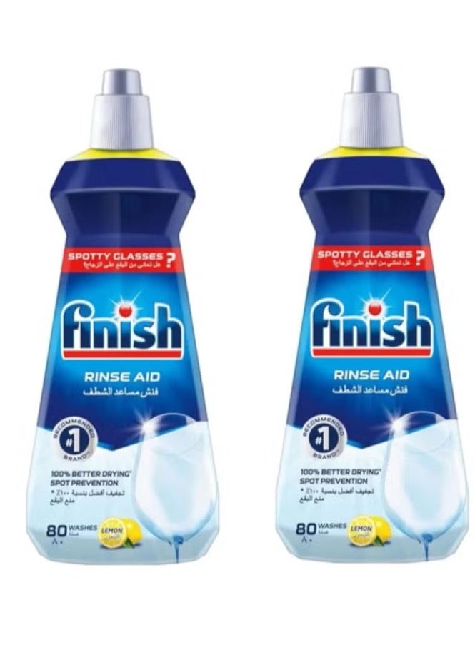 Finish Assistant Rinse for Lemon Dishwasher 400 ml, 2 Pack - Image 2