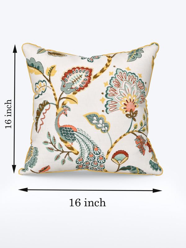 EasyGoods India Premium Cotton Cushion Covers 16x16 Inch | Soft Durable Fabric | Elegant Printed Covers for Sofa & Living Room | Hidden Zipper |Set of 2 - Image 3