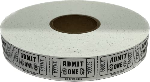 The Ticket Gurus-2000 White Admit One Single Roll Consecutively Numbered Raffle Tickets - Image 4