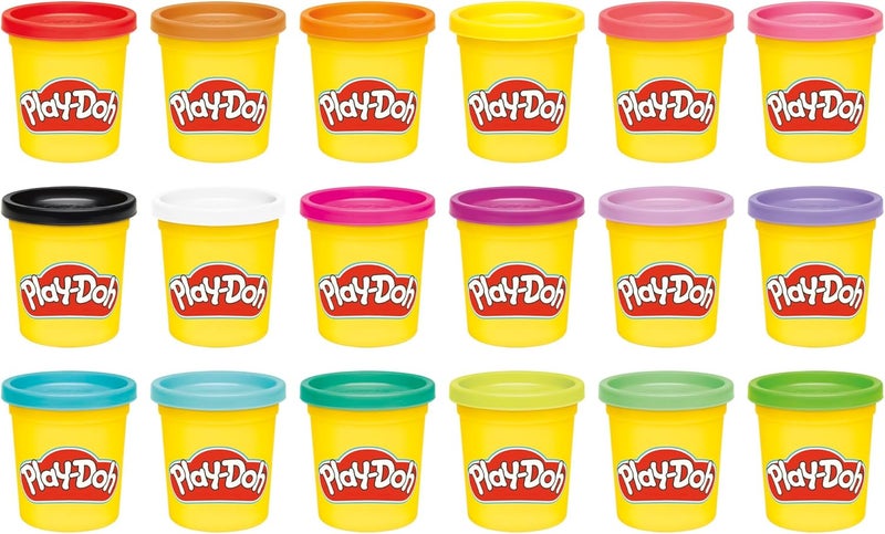Play-Doh مجموعة بلاي دو 18 عبوة تخيل أي شيء، علب 3 أونصات، ألوان متنوعة، ألعاب الفنون والحرف للأطفال من 2 سنة فما فوق - Image 1