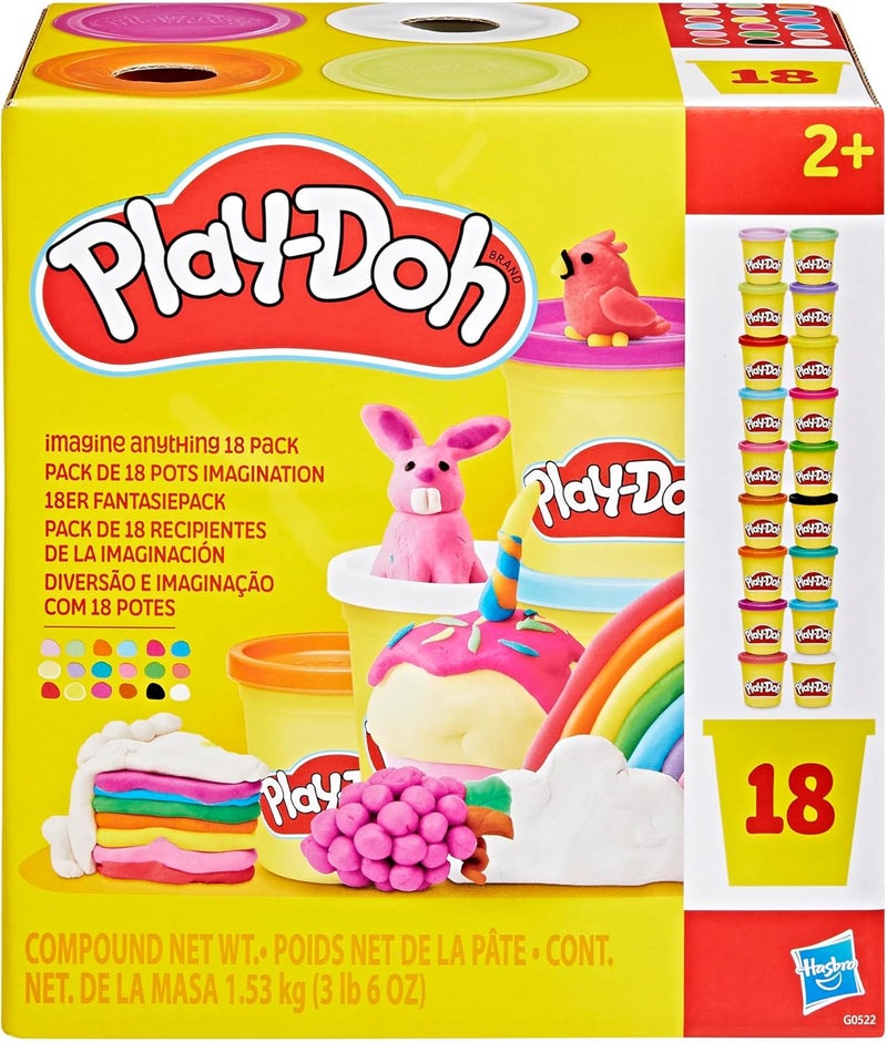 Play-Doh مجموعة بلاي دو 18 عبوة تخيل أي شيء، علب 3 أونصات، ألوان متنوعة، ألعاب الفنون والحرف للأطفال من 2 سنة فما فوق - Image 3