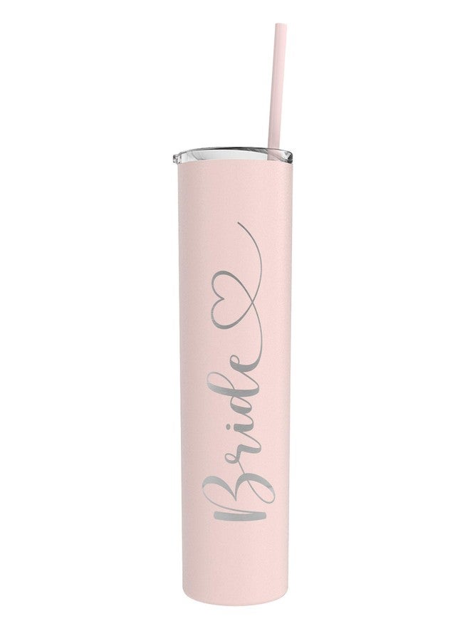 The Crafty Engineer Bride Skinny Tumbler with Straw (Matte Blush)