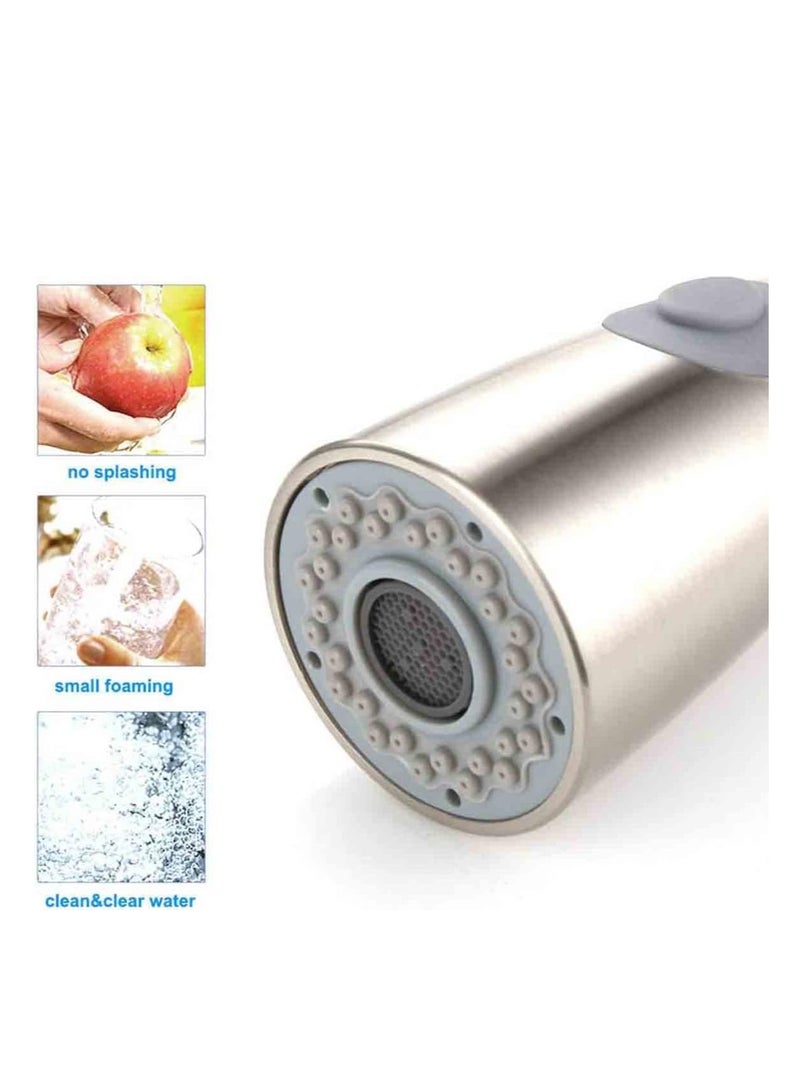 KASTWAVE Kitchen Faucet Tap, Kitchen Pull Out Tap Faucet, Kitchen Sink Hot And Cold Water Faucet, Two-Way Sprayer, Single Handle Faucet, 360 Degree Rotating (Silver) - Image 3