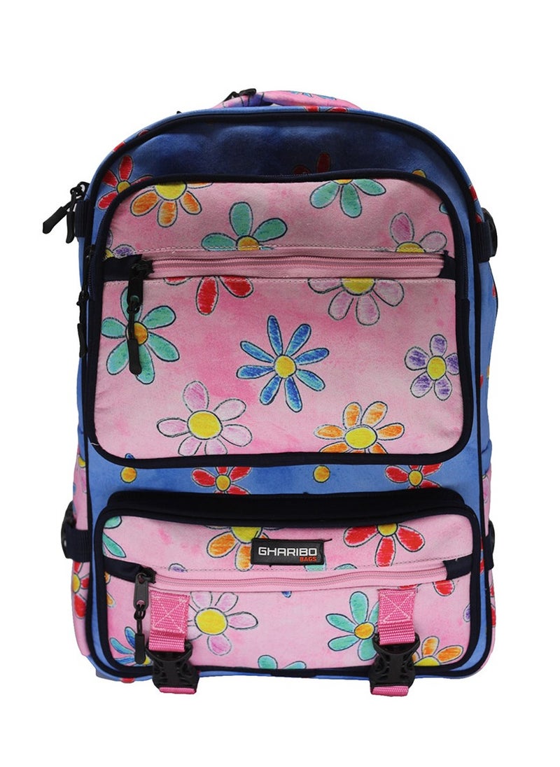 Gharibo Bags School Backpack Model 34 Flowers  - Image 4