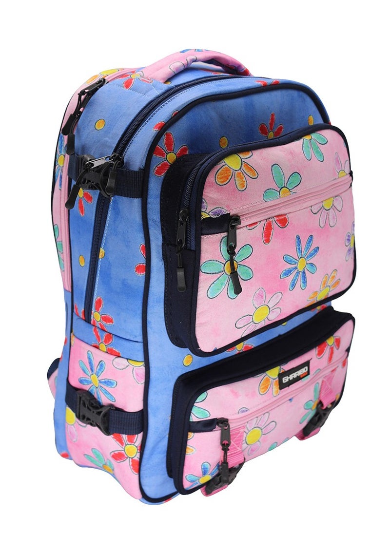 Gharibo Bags School Backpack Model 34 Flowers  - Image 1