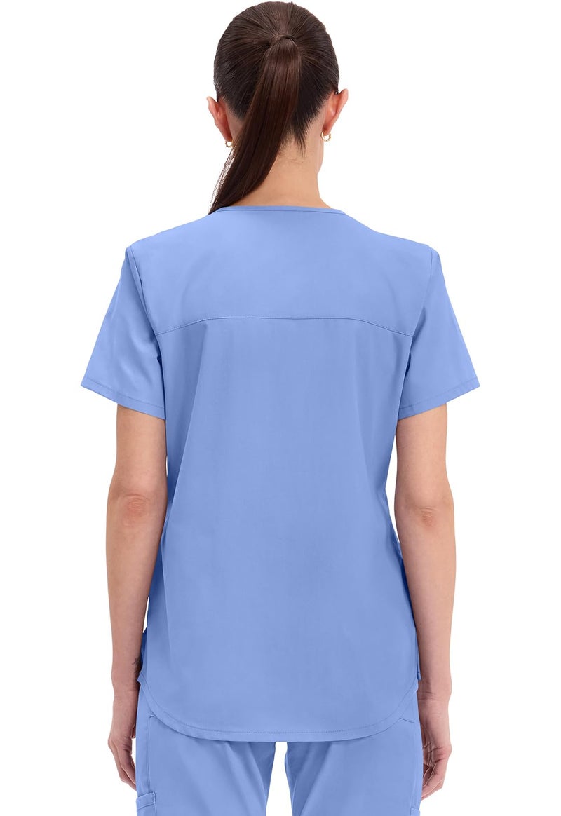 CHEROKEE Workwear Professionals Women Scrubs Top V-Neck WW665, XS, Ciel Blue - Image 5